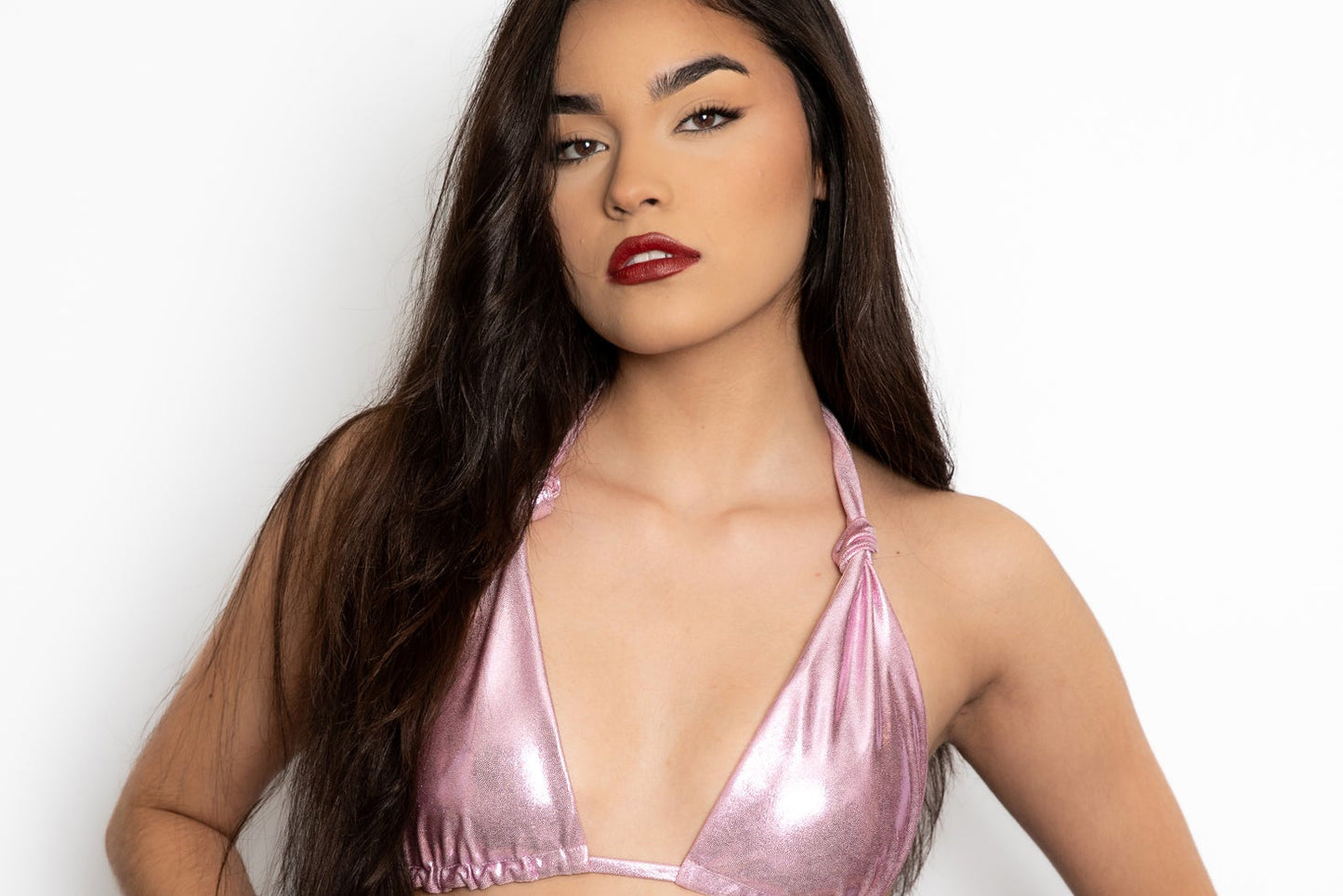 Beset Sexy Triangle Bikini Set – Metallic Glamour Meets Adjustable Comfort