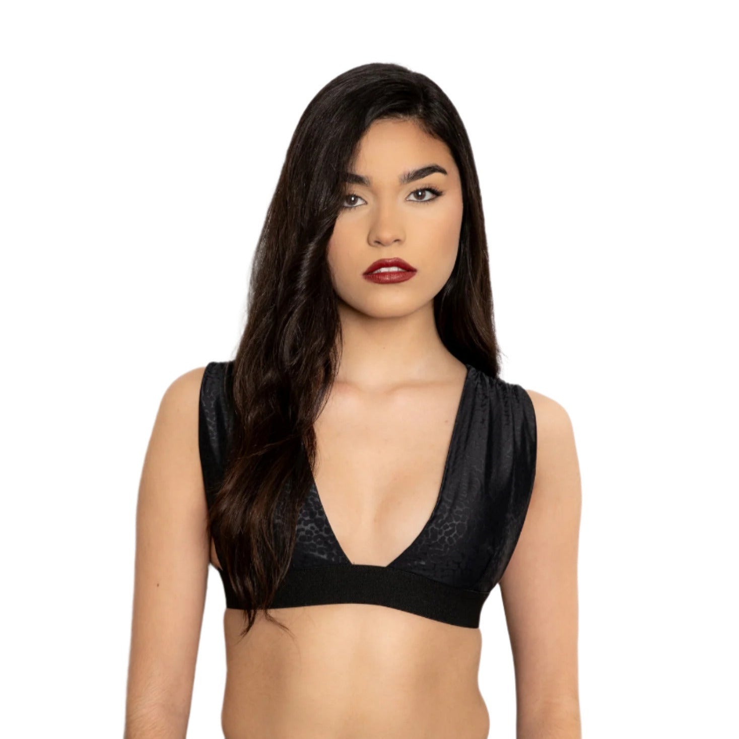 ATHENABIKINIBLACKLEOPARDFRONTTOP