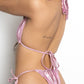 Beset Sexy Triangle Bikini Set – Metallic Glamour Meets Adjustable Comfort