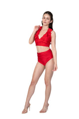 Zenia High Waisted Slimming Ruffle Bikini