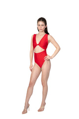 Lyra Full Coverage High Waisted Front Twist One Piece Swimsuit