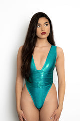Khepri One-Piece Swimsuit – Metallic Elegance Meets Flattering Confidence