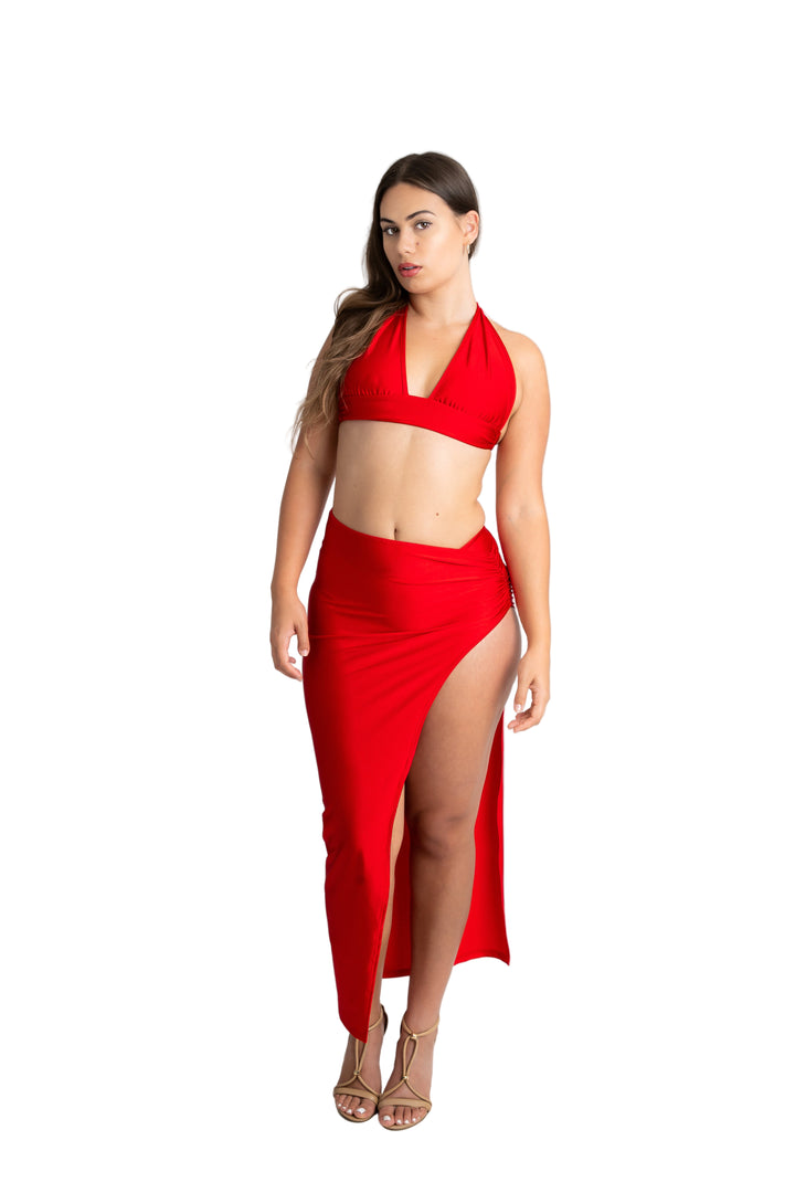 Pallas Three-Piece Bikini and Skirt Set