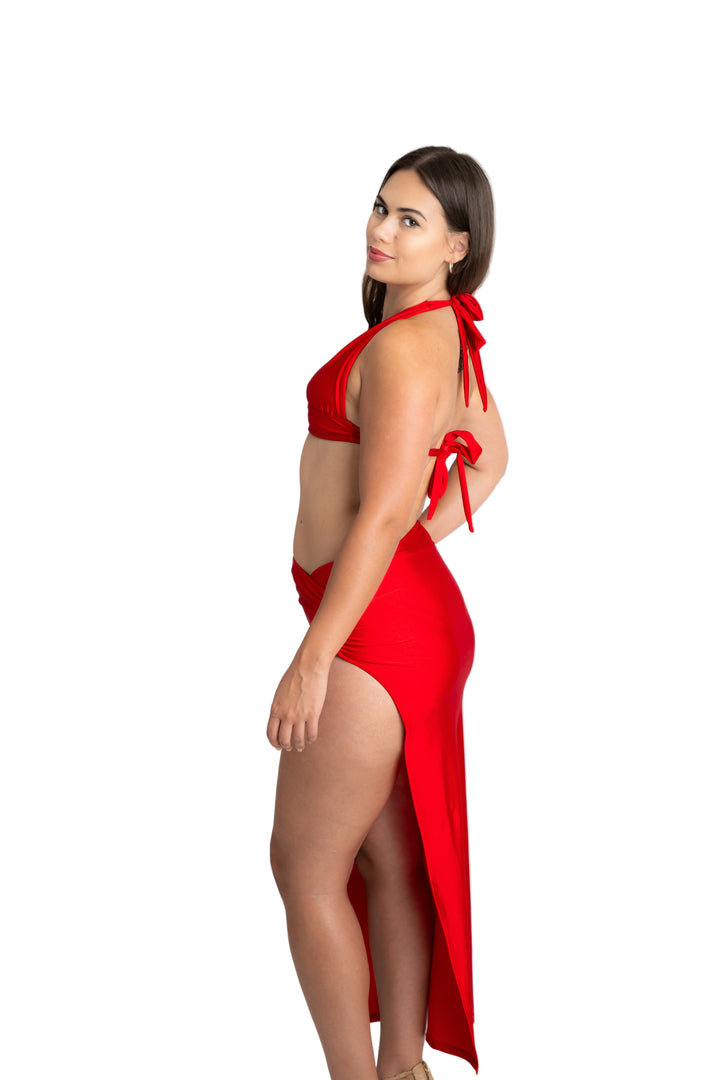 Pallas Three-Piece Bikini and Skirt Set