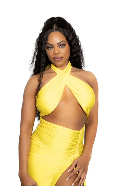 Mandy Cut-Out Twist Front Halter Dress – Effortless Glamour from Beach to Dinner