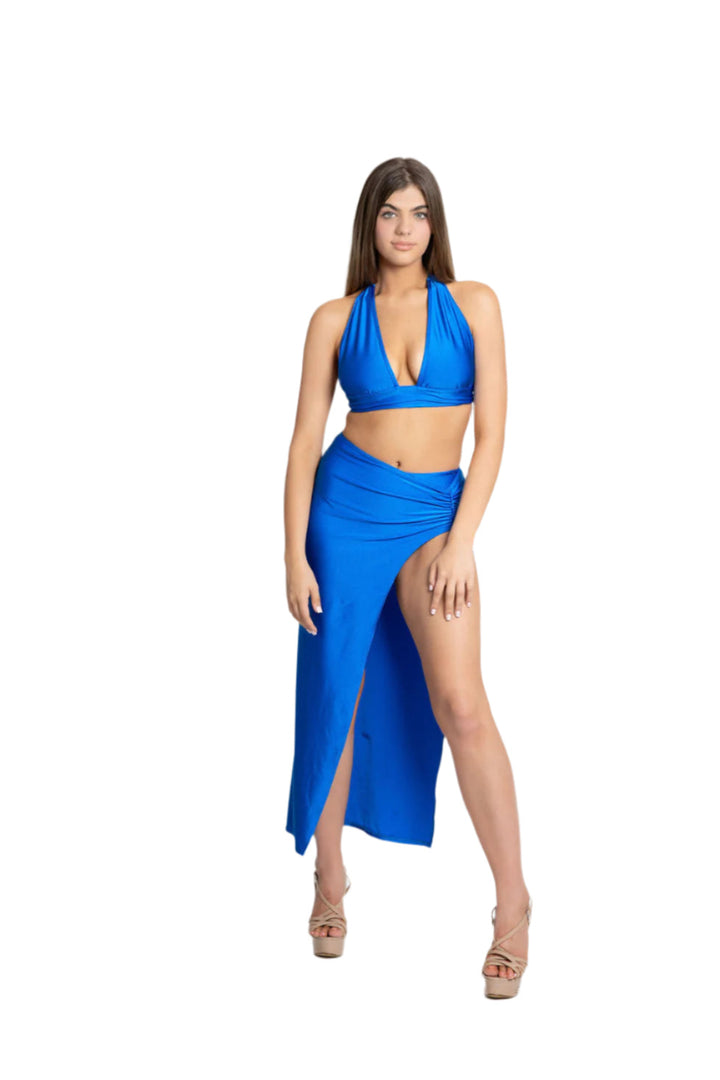 Pallas Three-Piece Bikini and Skirt Set