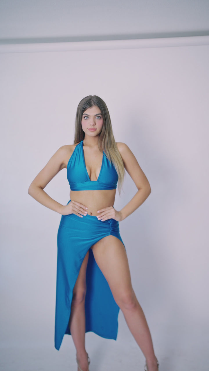 Pallas Three-Piece Bikini and Skirt Set
